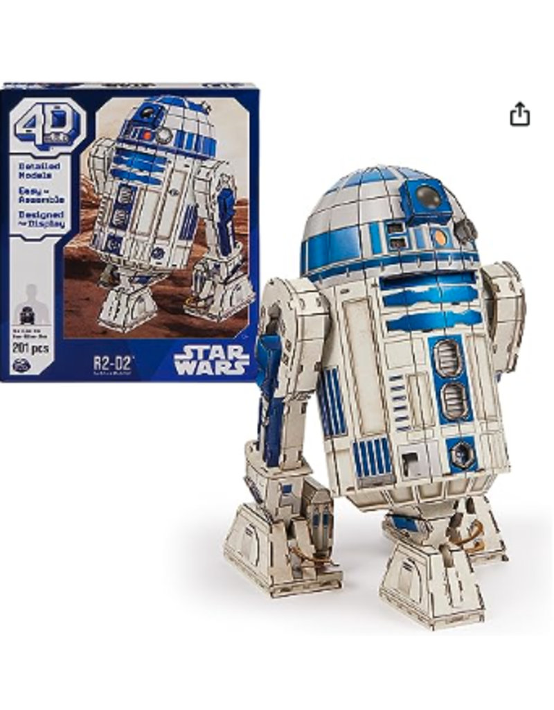 Spin Master 4D Build Star Wars R2-D2 Cardstock Model Kit (201 Pieces)