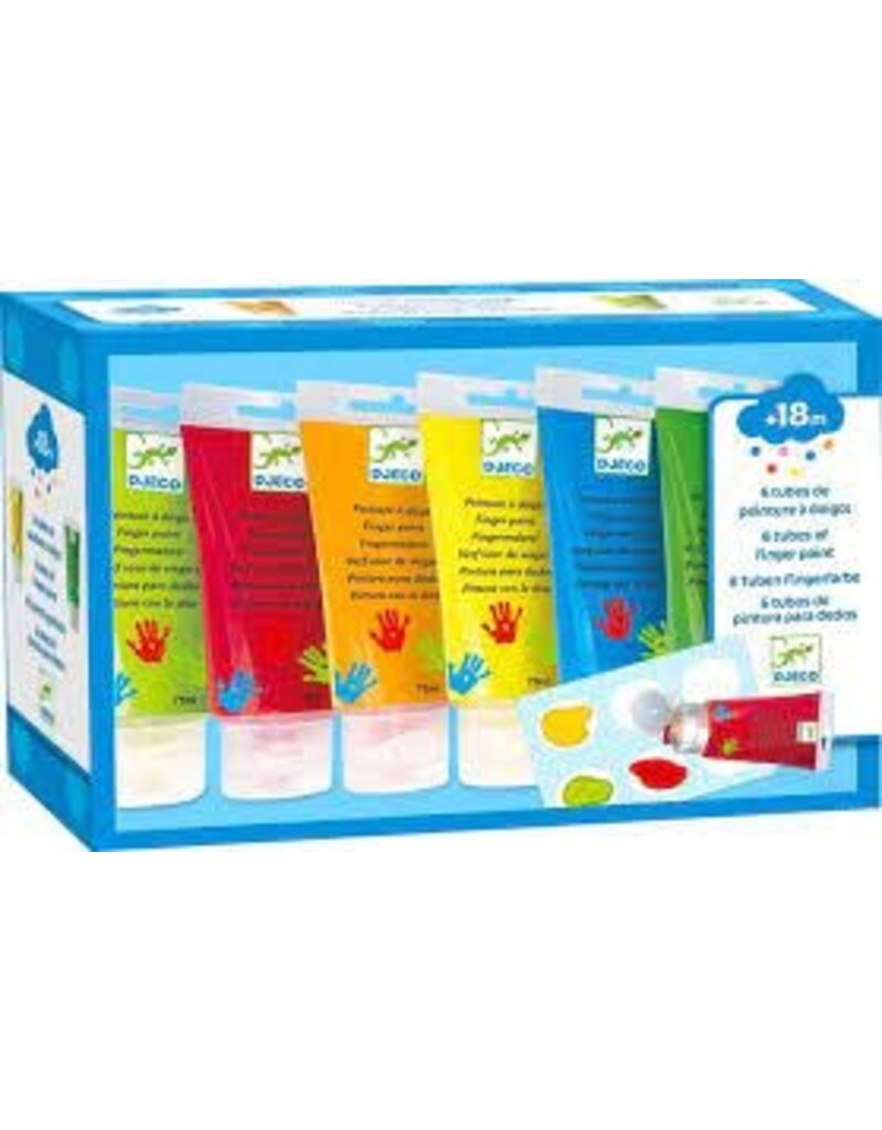 DJECO Art Supplies Finger Paint Tubes - Classic Colors