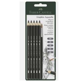 Faber-Castell Art Supplies Graphite Aquarelle 5 Grades Pencils with Brush