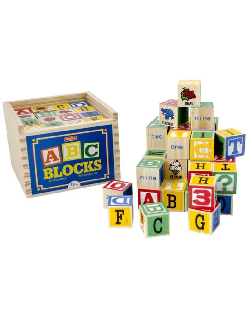 Schylling Wooden Alphabet Blocks (48 Pieces)