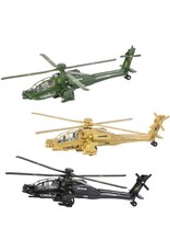 The toy network Die-cast Pullback Apache Helicopter (8")( Colors Vary)