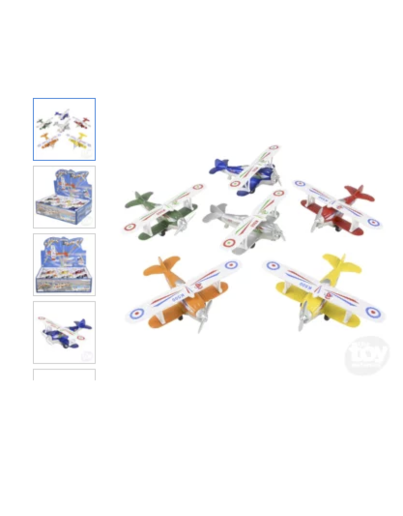 The toy network Die-cast Pullback Show Flight Metal Biplane (Colors Vary; Sold Individually)