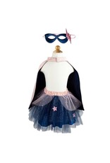 Creative Education (Great Pretenders) Costume Pink/Navy Super-Duper Tutu/Cape/Mask (Size 4-6)