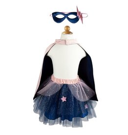 Creative Education (Great Pretenders) Costume Pink/Navy Super-Duper Tutu/Cape/Mask (Size 4-6)