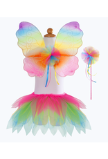 Creative Education (Great Pretenders) Costume Neon Rainbow Tutu With Wings And Wand (Size 4-6)