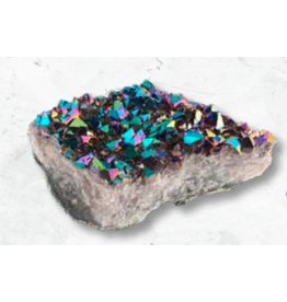Squire Boone Village Rock/Mineral - Amethyst Druse Ionized Titanium (Large, ~ 4")