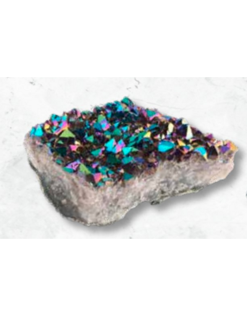 Squire Boone Village Rock/Mineral - Amethyst Druse Ionized Titanium (Large, ~ 4")