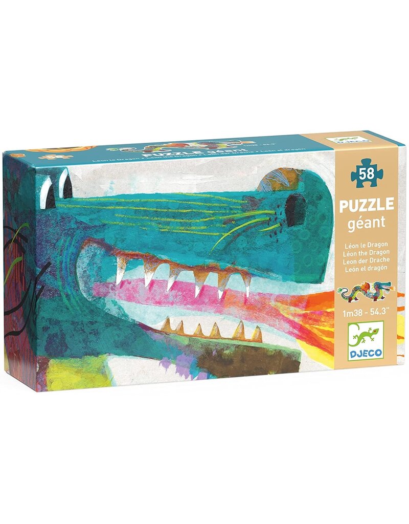 DJECO Giant Floor Puzzle Leon the Dragon - 58 Pieces