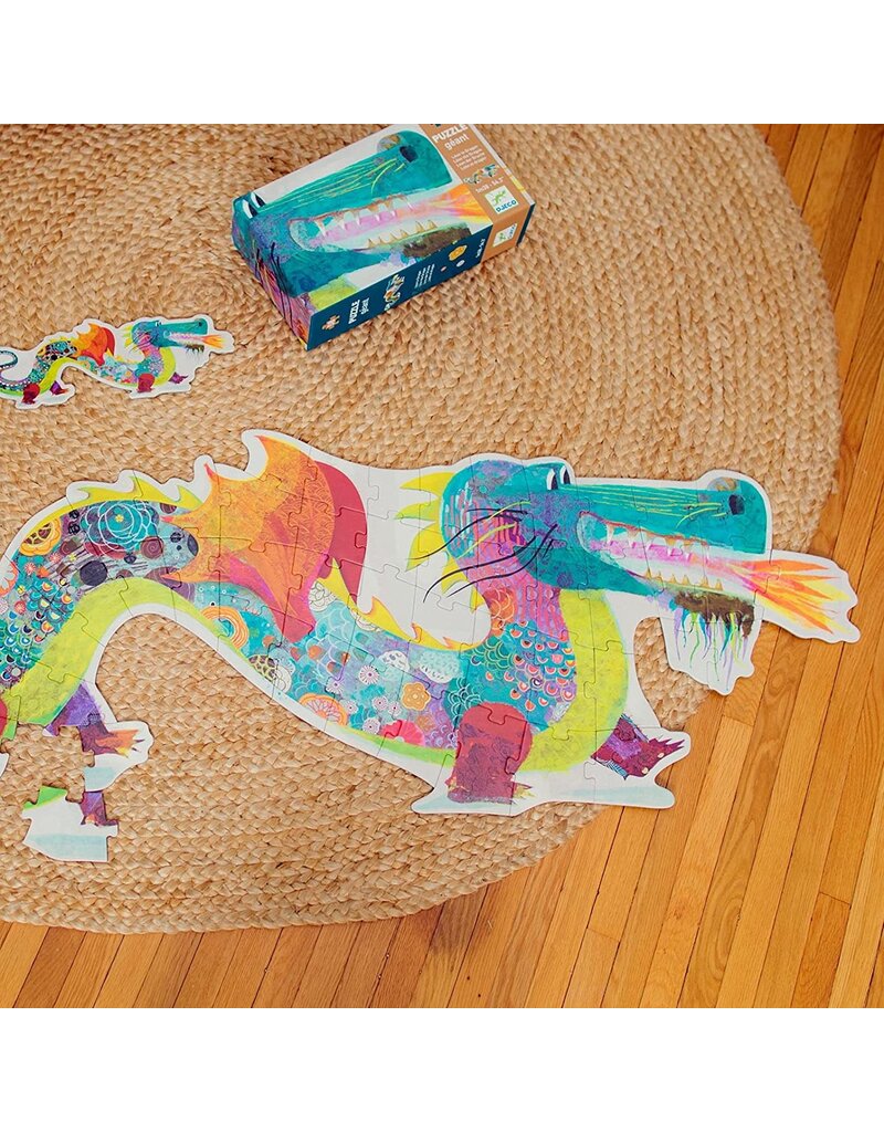 DJECO Giant Floor Puzzle Leon the Dragon - 58 Pieces