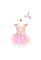 Creative Education (Great Pretenders) Costume Pink Shimmer Unicorn Dress & Headband (Size 5-6)