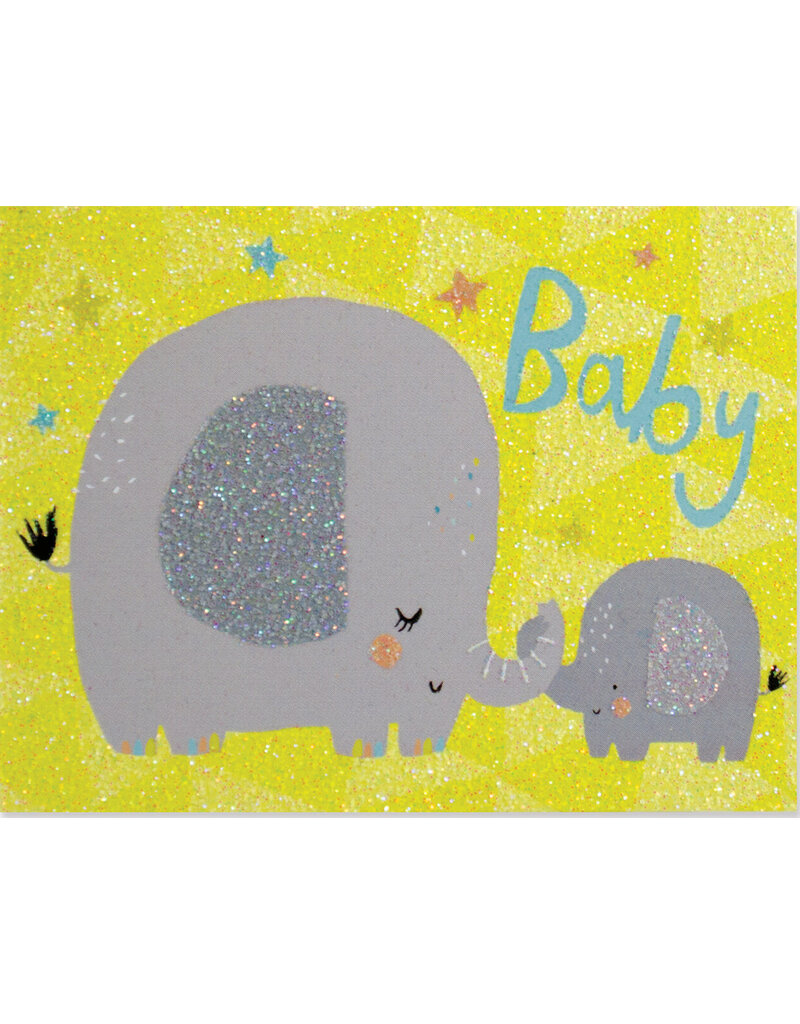Peaceable Kingdom Mini Card - Baby - Elephant Mommy and Baby