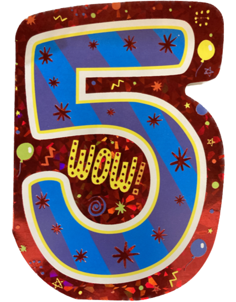 Playhouse Card - Happy Birthday 5th Birthday Card Foil