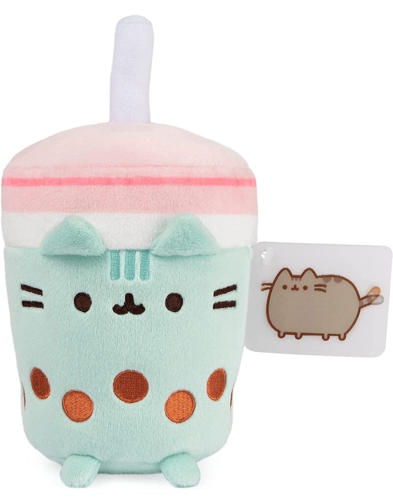 Gund Plush Boba Tea Sip Cat Cup (Pink and Green; 8")