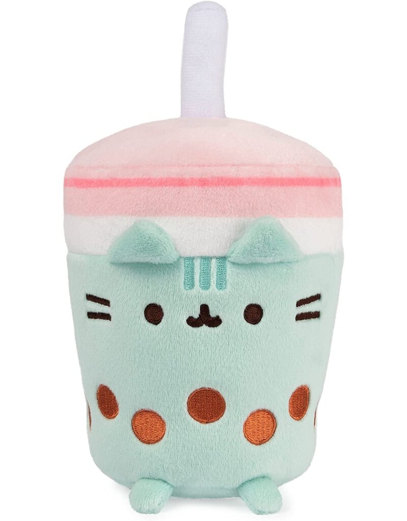 Gund Plush Boba Tea Sip Cat Cup (Pink and Green; 8")