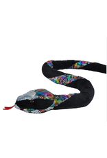 Wild Republic Plush Snake Sequins Neon Rainbow Twist (54")
