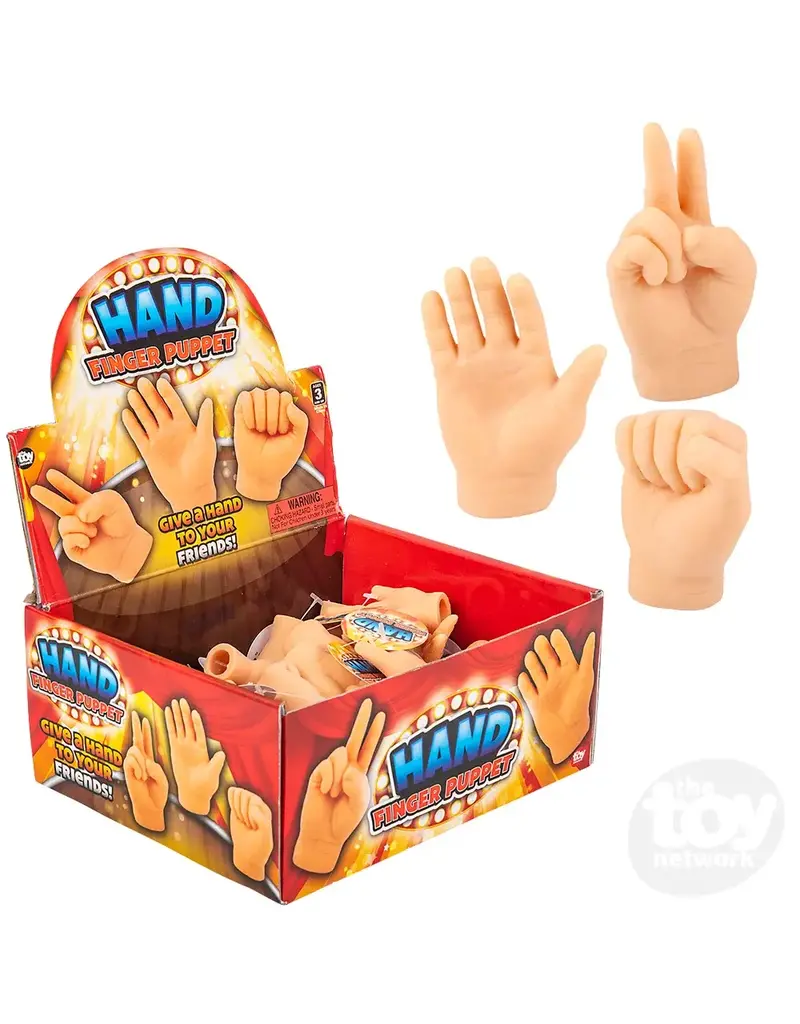 The toy network Novelty Plastic Stretchy Finger Puppet - Rock, Paper, Scissors Mini Hand (2"; Assorted; Sold Individually)