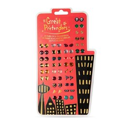 Creative Education (Great Pretenders) Costume Accessories Superhero Sticker Earrings