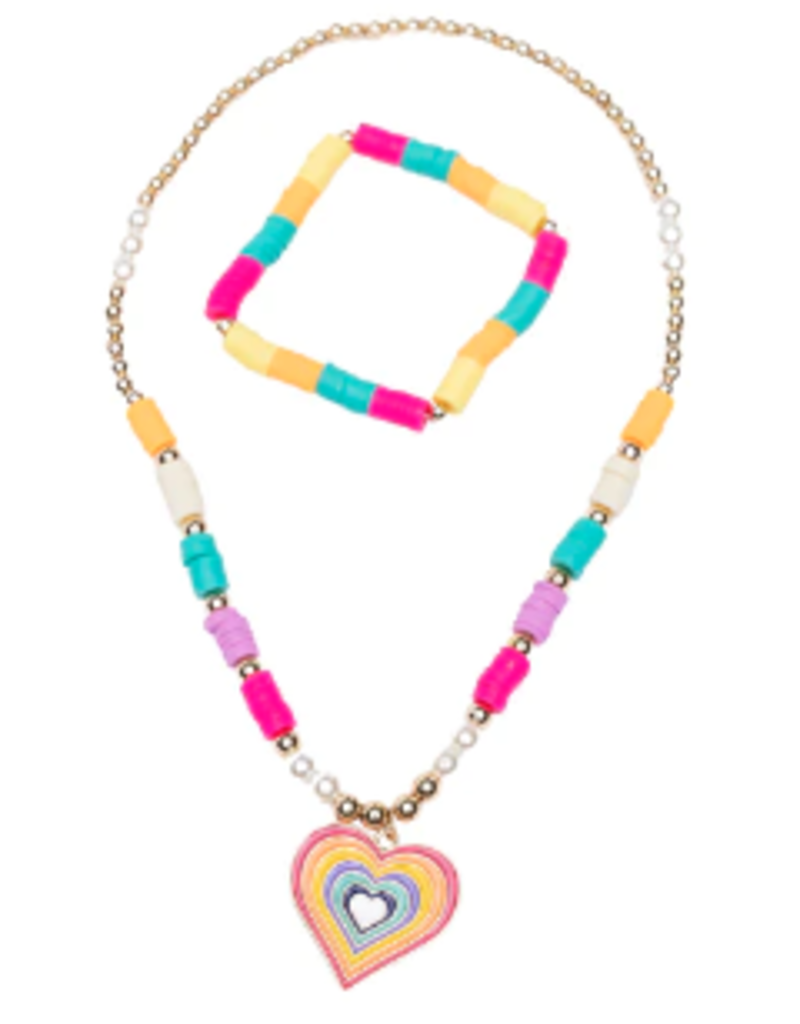 Creative Education (Great Pretenders) Rainbow Love Necklace & Bracelet Set