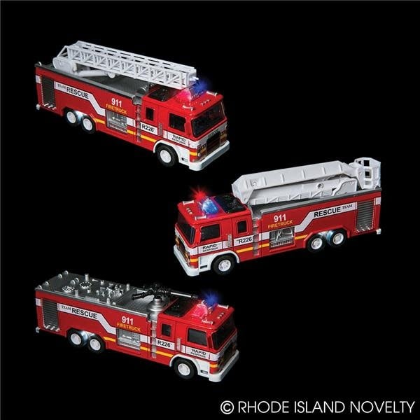 Die-cast Pull Back Light and Sound Fire Engine (7"; Assorted; Sold Individually)