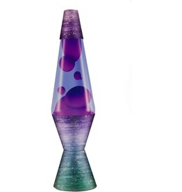Lava Lite Lava Lamp Classic - Purple Lava/Blue Liquid/Ceramic Glaze Decal Base - 14.5"