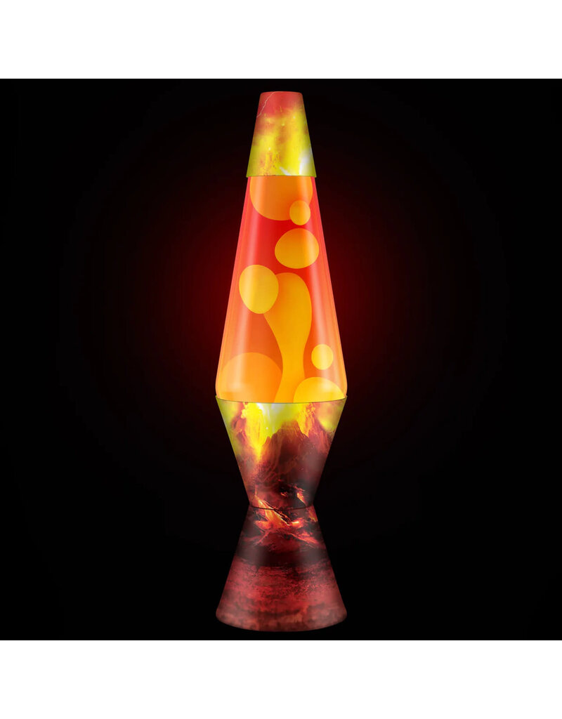 Schylling Lava Lamp Classic - Erupting Crater - Yellow Lava/Red Liquid/Volcanic Base - 14.5"