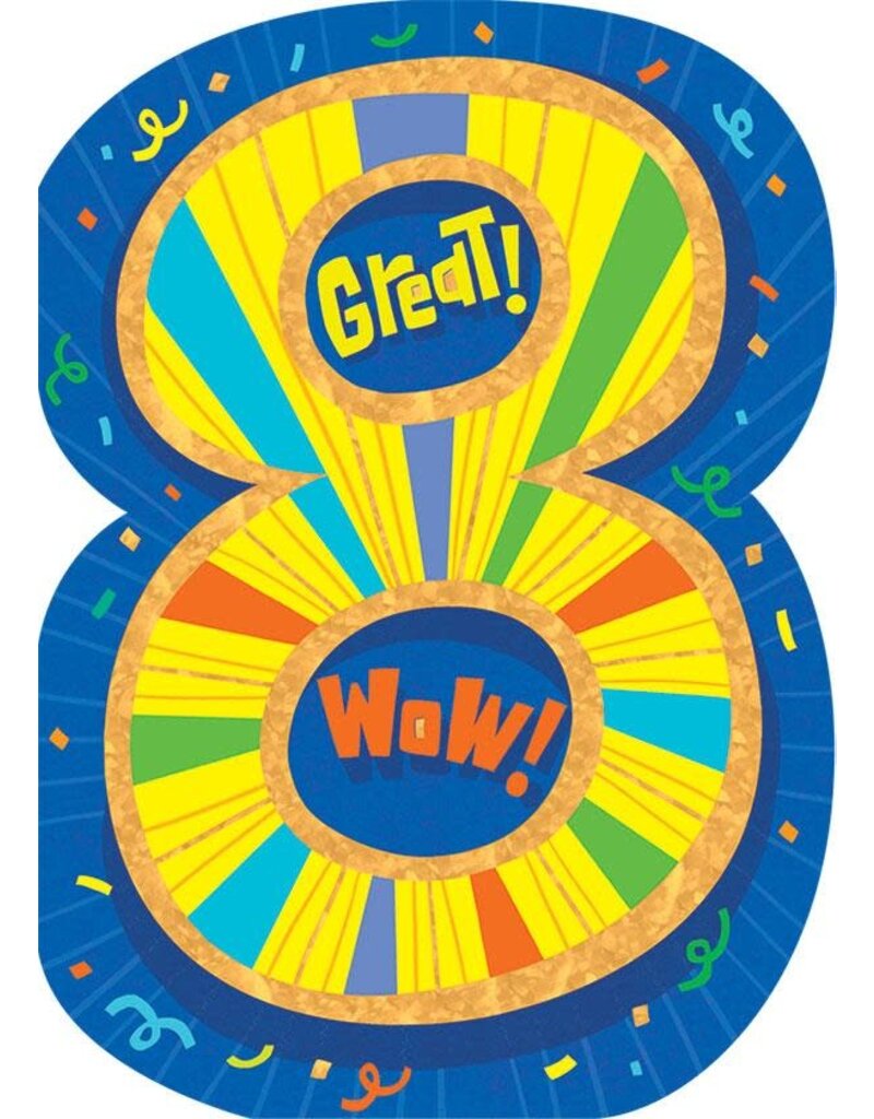 Playhouse Card - Happy Birthday 8th Birthday Card Foil