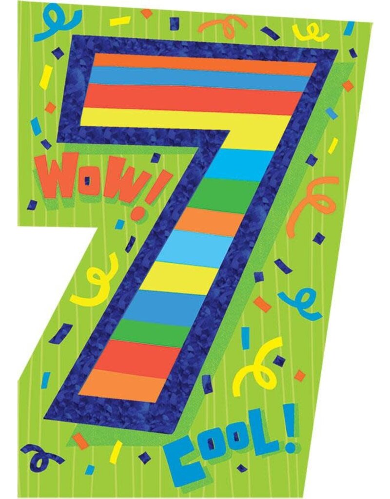 Playhouse Card - Happy Birthday 7th Birthday Card Foil