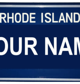 Voorco Designs RI Mini License Plate 4" x 2.25" - Mateo