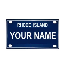 Voorco Designs RI Mini License Plate 4" x 2.25" - Isabelle
