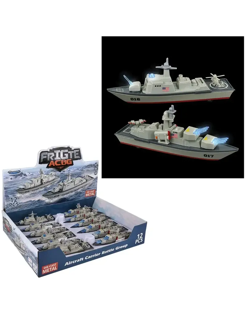 The toy network Die-cast Pull Back Frigate With Light and Sound (Sold Individually; Styles May Vary)