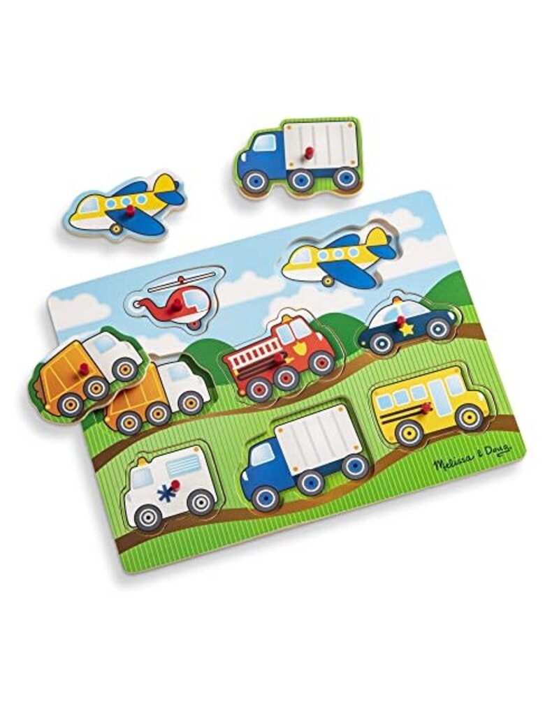 Melissa & Doug Puzzle Wooden Peg Puzzle Vehicles