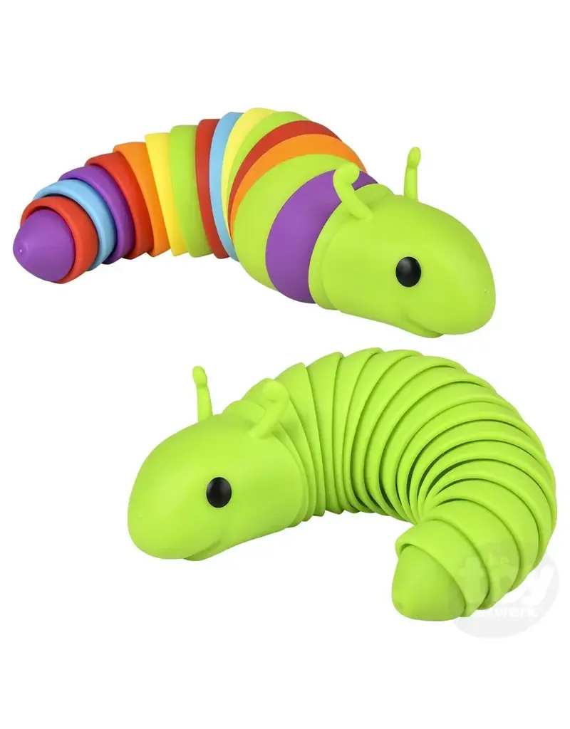 Rhode Island Novelty Fidget Sensory Wiggle Caterpillar (7.5"; Colors Vary; Sold Individually)