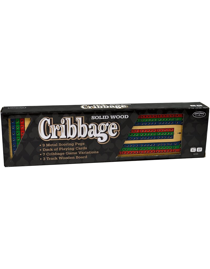 Front porch Game Cribbage Board Solid Wood Deck of Cards Included