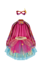 Creative Education (Great Pretenders) Costume Super Duper Tutu Cape & Mask Pack (Pink/Gold)
