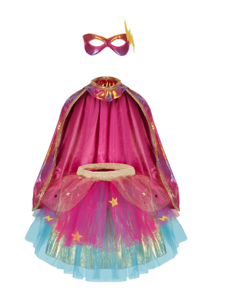 Creative Education (Great Pretenders) Costume Super Duper Tutu Cape & Mask Pack (Pink/Gold)