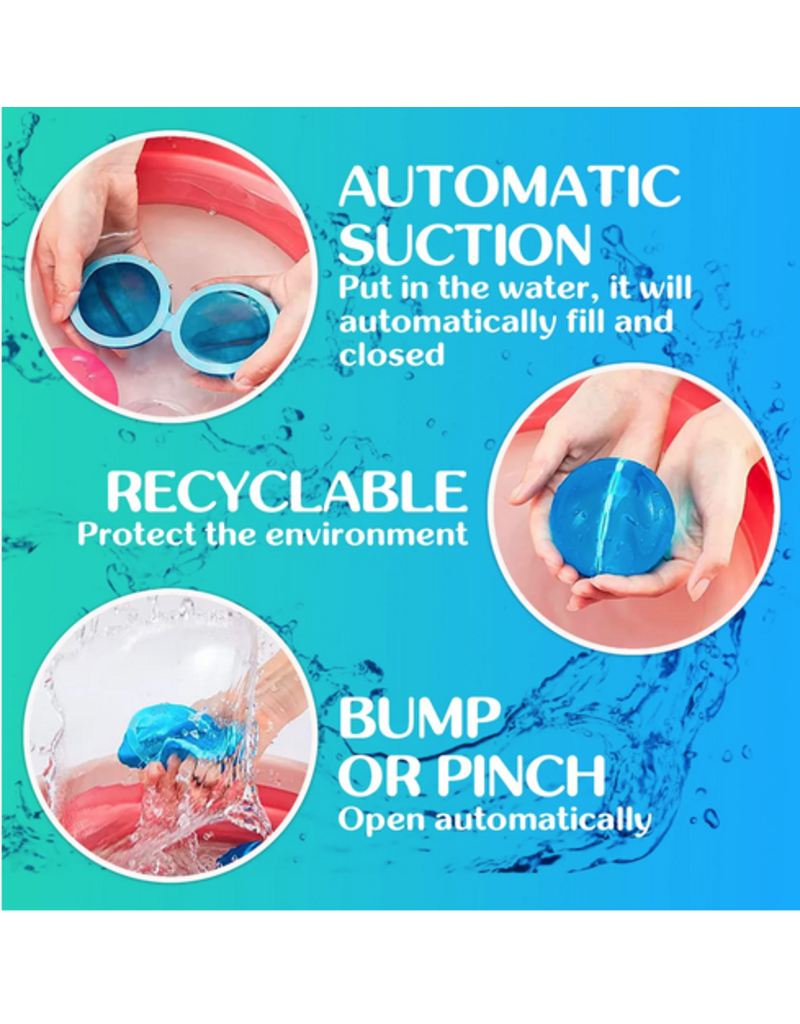 Lelaffet Happy Water Bombs Reusable - Refill in 1 Second (Eco Friendly, Biodegradable and Chemical Free)
