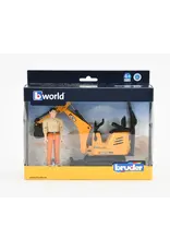 Bruder Bruder Micro Excavator 8010 CTS and Construction Worker