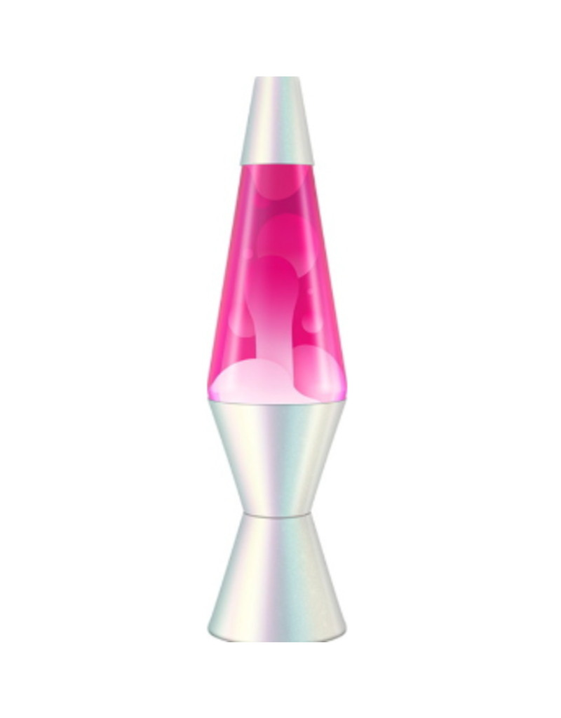 Schylling Lava Lamp Classic - Opalescent Pearl Base White, Hot Pink - 14.5"