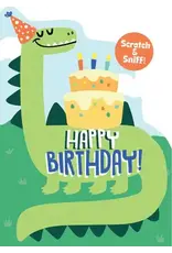 Playhouse Card - Happy Birthday - Scratch and Sniff - Dinosaur