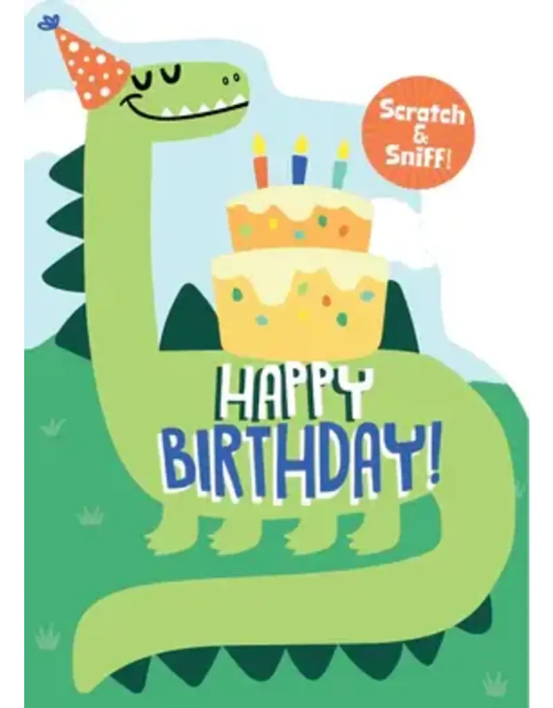 Playhouse Card - Happy Birthday - Scratch and Sniff - Dinosaur