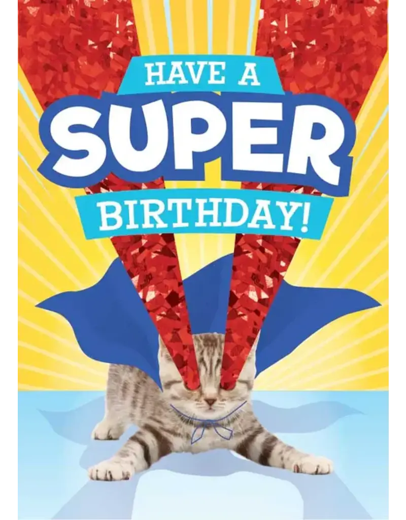 Paper House Production Children's Foil Birthday Card - Super Kitty