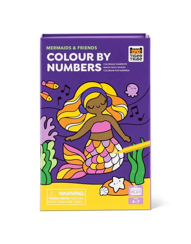 Tiger Tribe Artistic Tiger Tribe Colouring Set - Colour by Numbers - Mermaids and Friends