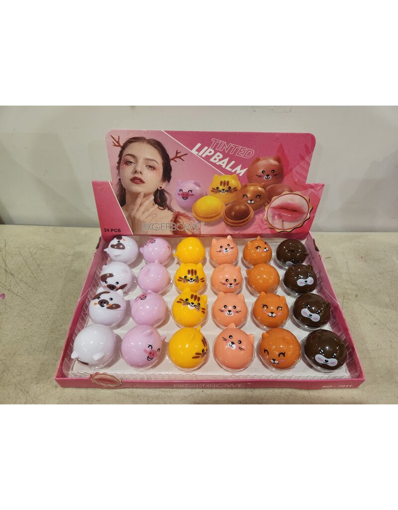 FAIRE Novelty Animal Friends Round Soft Touch Tinted Lip Balm (Assorted; Sold Individually)