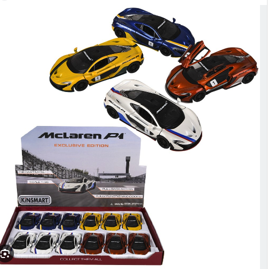 5" Diecast Pull Back McLaren P1( Sold Individually; Colors Vary)