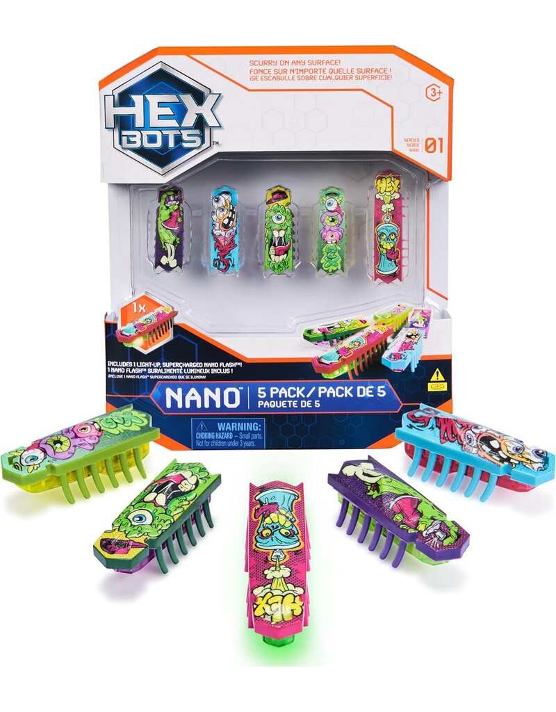Spin Master Hex Bots Light Up Supercharged Nano Flash (5 Pack)