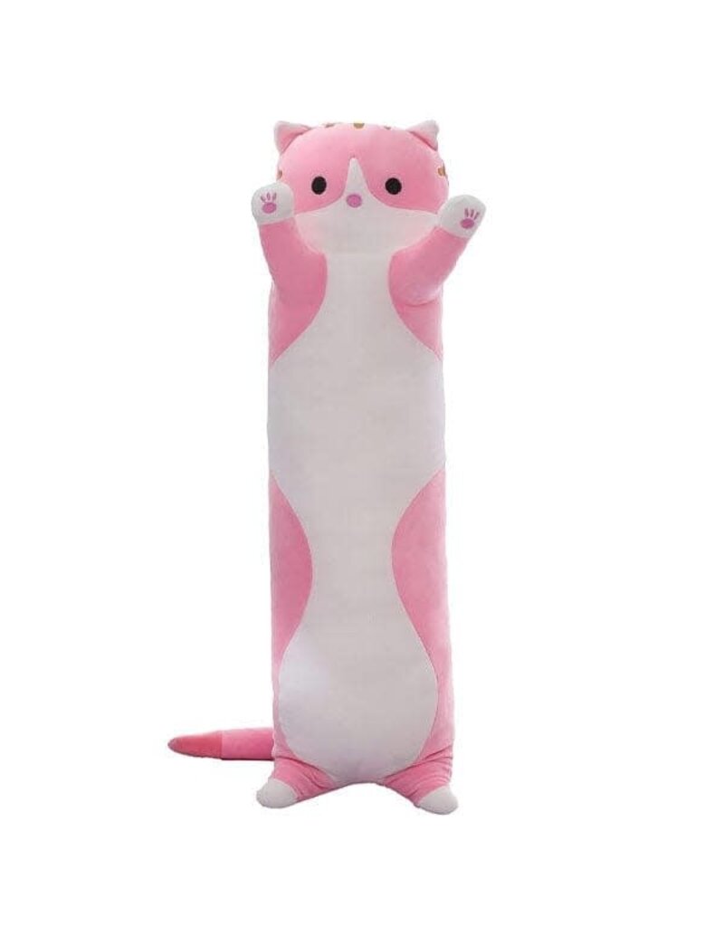 FAIRE Plush Long Pink Tabby Cat Plush (36")