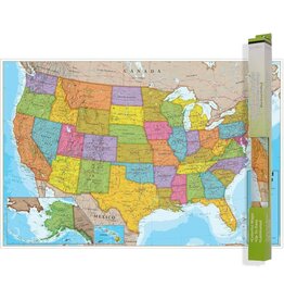 Waypoint Geographic Poster Waypoint Geographic Blue Ocean Series USA Wall Map