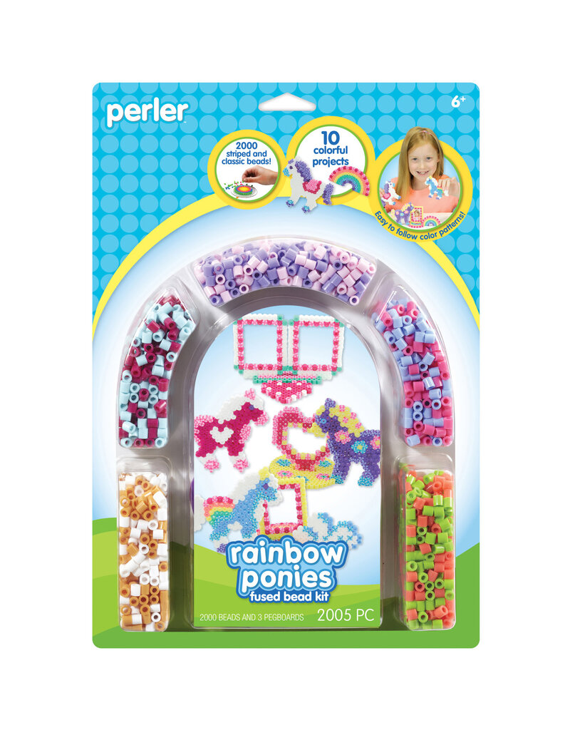 Perler Fused Bead Kit - Rainbow Ponies