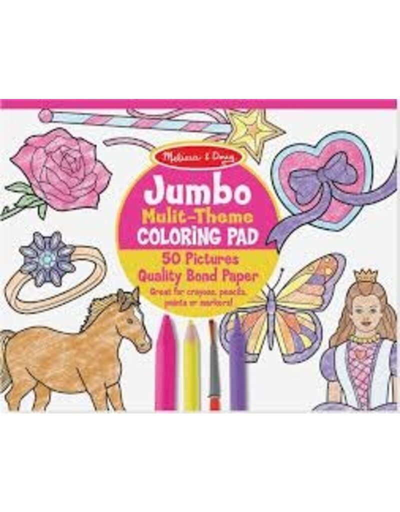 Melissa & Doug Art Supplies Coloring Jumbo Pad - Multi Theme - Pink