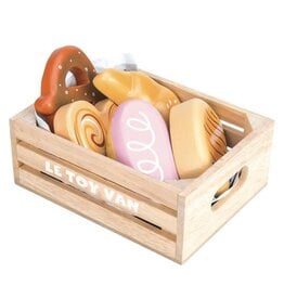 Le Toy Van Bakery Wooden Market Crate Bakers Basket
